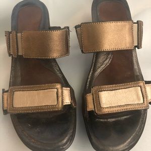 NAOT Treasure Wedge patent and leather Sandal